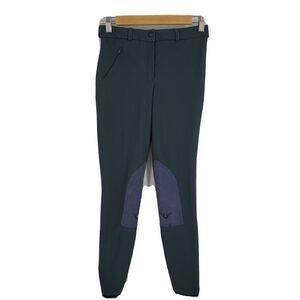 Tuffrider Womens Riding Breeches Knee Patches Ribbed Smoke Size 26x29